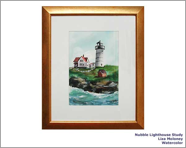 Nubble Lighthouse Study | Liza Moloney | Watercolor.