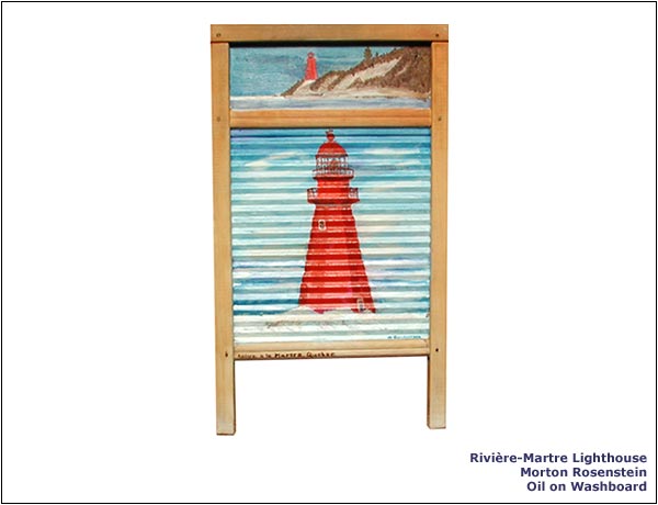 Rivière-Martre Lighthouse | Morton Rosenstein « Oil on Washboard.