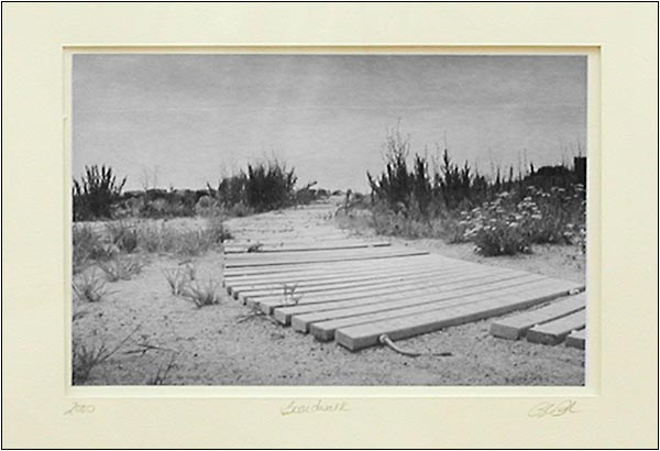 "Boardwalk" by Rhonda Rohstein. B&W.