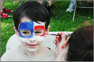 Face painting at Marblehead Festival of Arts 2001.