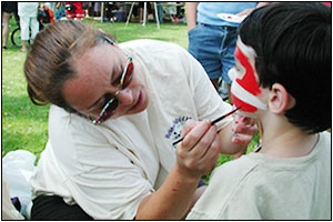 Face painting at Marblehead Festival of Arts 2001.