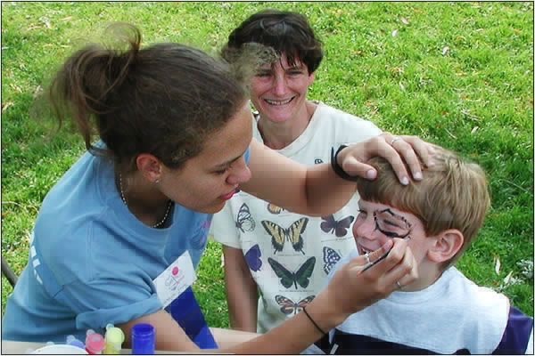 Face painting at Marblehead Festival of Arts 2001.