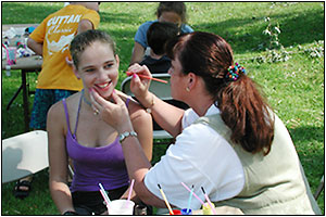Face painting at Marblehead Festival of Arts 2001.