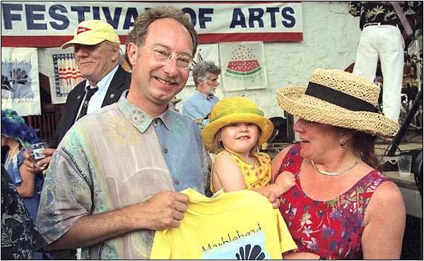 Nell Nyffenegger, second from left, won the competition for best hat, youth division. Supporting cast includes her parents and her hat designer, Anna Shoub (www.hatjunkie.com).