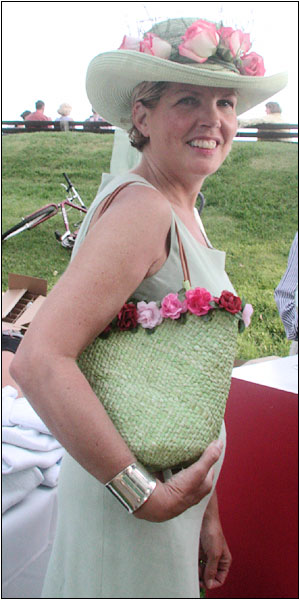 Mary Bouchet, winner of the hat competition.